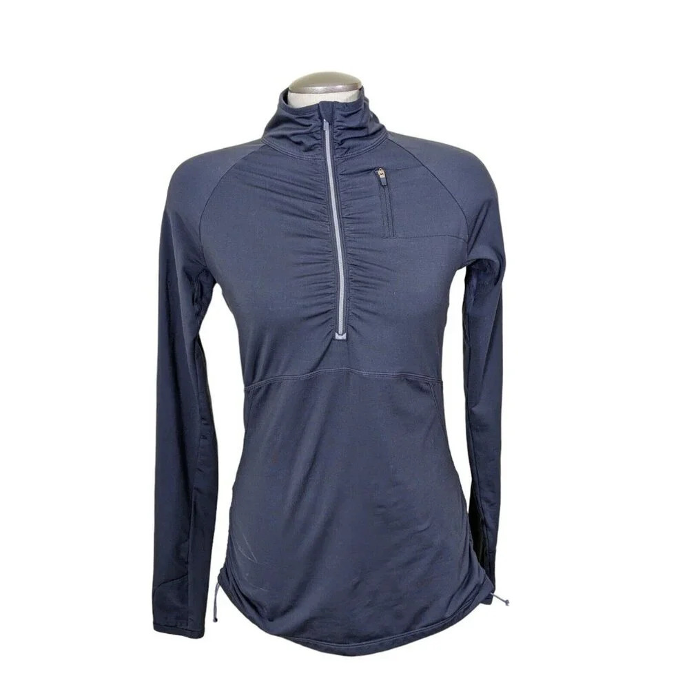 Athleta Womens Small Alacrity Half Zip Pullover Flint Gray Atheltic Top Running
